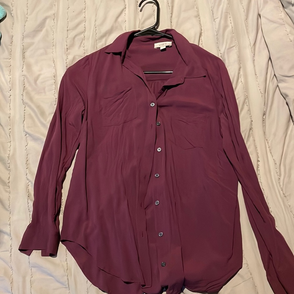 Maroon Loft Size Small Button Down. - image 1